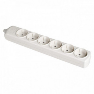 MULTIPRISE BIPOLAIRE 6 PRISES T/TL 10/16A 250V BLANCHE