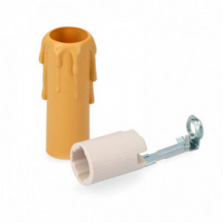 DOUILLE DE LAMPE EN PORCELAINE E-14 - BOUGIE CRÈME MOYENNE (