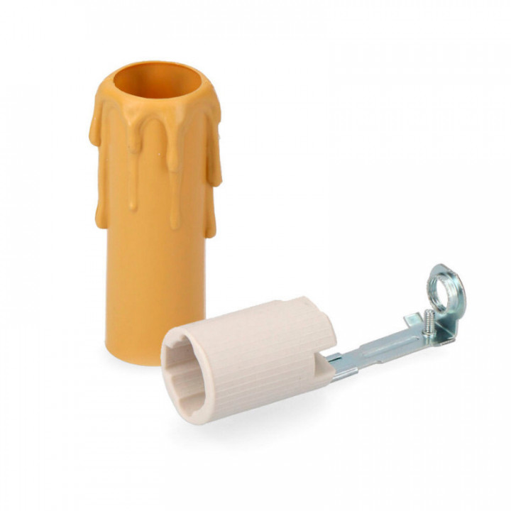 DOUILLE DE LAMPE EN PORCELAINE E-14 - BOUGIE CRÈME MOYENNE (