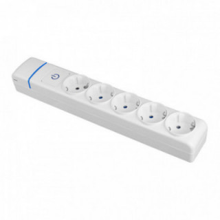 MULTIPLE BASE WITH 5 OUTLETS 2P-E, 16A 250V. WITH LIGHT SWIT