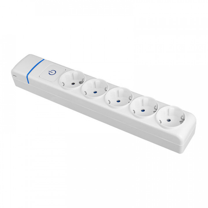 MULTIPLE BASE WITH 5 OUTLETS 2P-E, 16A 250V. WITH LIGHT SWIT