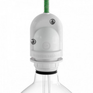 DOUILLE DE LAMPE EXTÉRIEURE E27 BLANCHE. IP65 (RÉTRACTABLE)