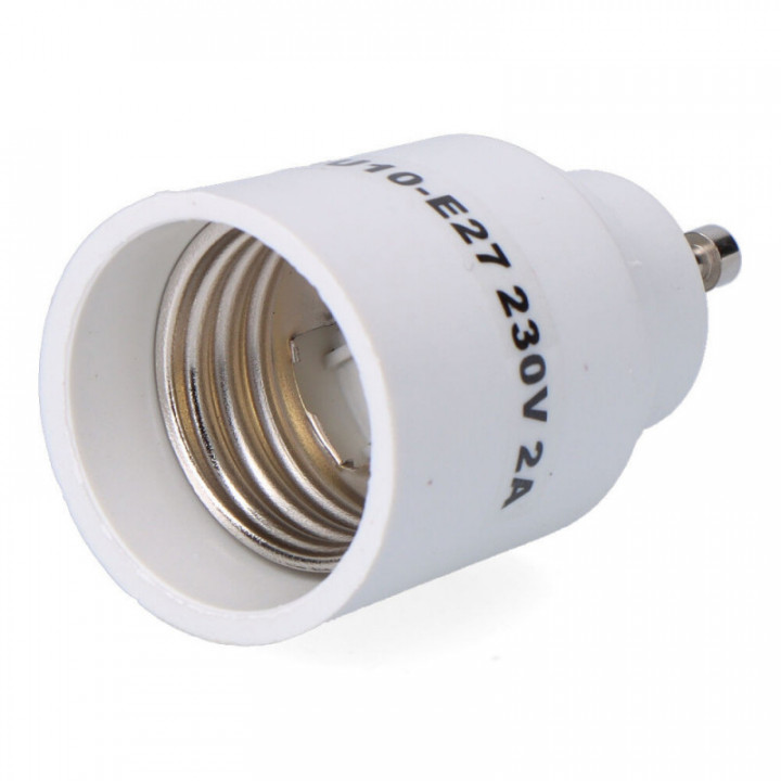 CONVERTISSEUR DE GU10 À E27, 2 À 230 V, BLANC, D35 x 58 mm (