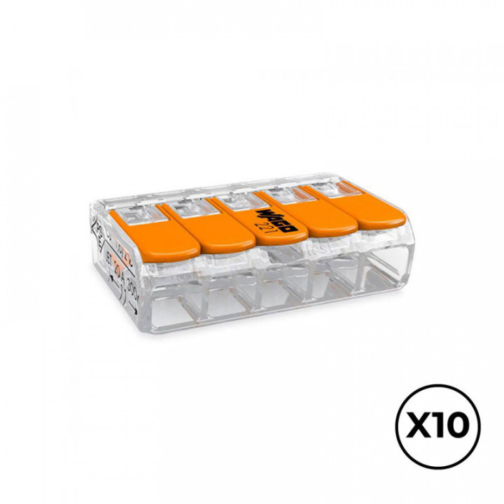 CONNECTEUR RAPIDE AVEC LEVIER 5 CONDUCTEURS, D MAXIMUM 4 mm²