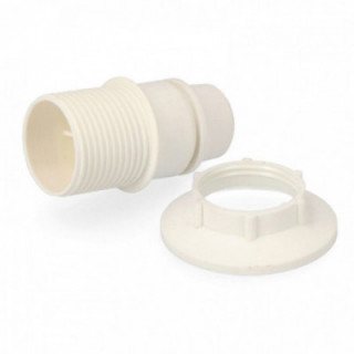 DOUILLE DE LAMPE SEMI-FILETEE E-14 - RONDELLE BLANCHE (EMBAL
