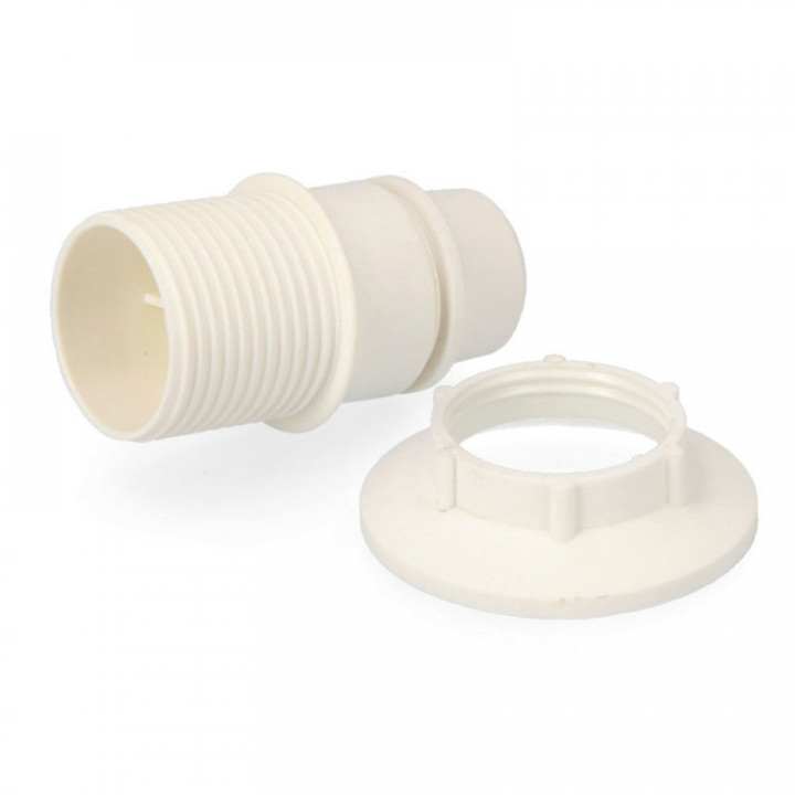 DOUILLE DE LAMPE SEMI-FILETEE E-14 - RONDELLE BLANCHE (EMBAL