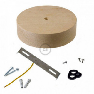 KIT FLEUR EN BOIS D120 x 32 mm, TROU CENTRAL 10 mm, POUR CÂB