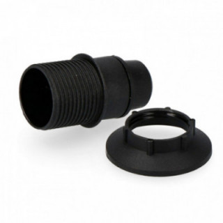 DOUILLE À VISSER NOIRE E14 - ANNEAU SOUS NOIR (EMBALLAGE)