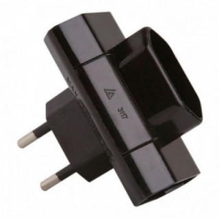 FICHE TRIPLE LATÉRALE 2P 10A 250 V~ NOIR