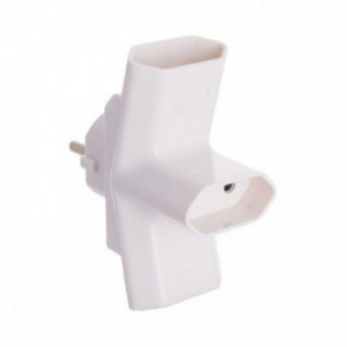 FICHE TRIPLE BIPOLAIRE 16A 250V 4mm 3680W BLANCHE. SOLERA 15