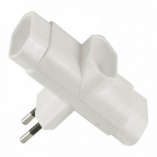 FICHE TRIPLE LATÉRALE 2P 10A 250 V~ BLANCHE