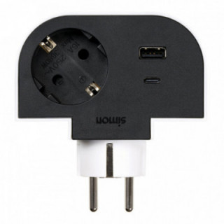 ADAPTATEUR ROTATIF SCHUKO 1 PRISE - USB A-C 30 W 16 A 250 V~