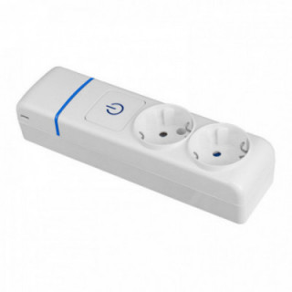 MULTIPLE BASE WITH 2 OUTLETS 2P-E, 16A 250V WITH LIGHT SWITC