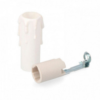 DOUILLE DE LAMPE EN PORCELAINE E-14 - BOUGIE BLANCHE MOYENNE
