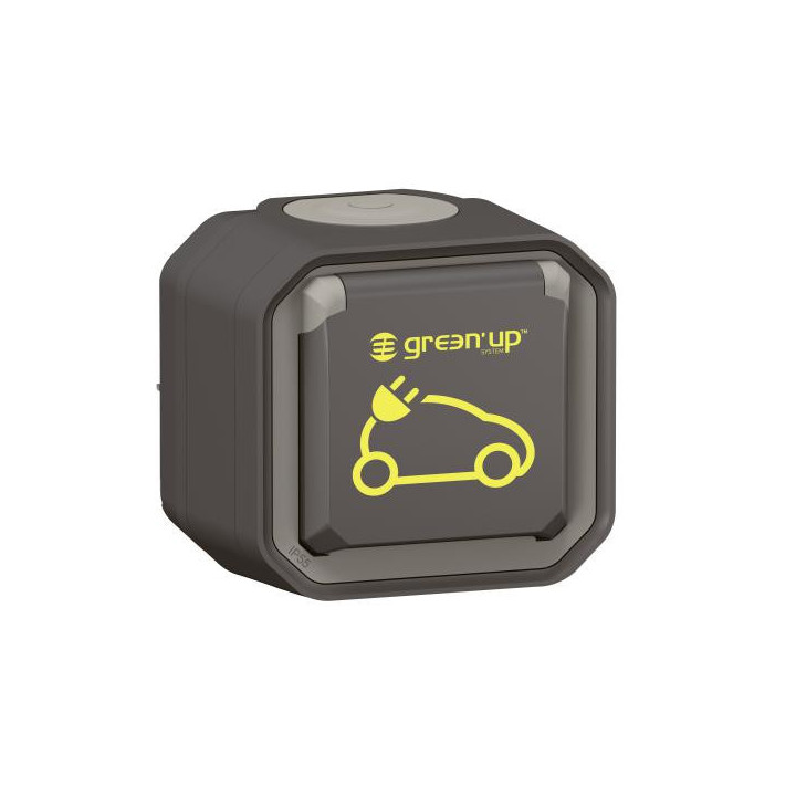 Prise pour recharge véhicule électrique plexo complet saillie anthracite