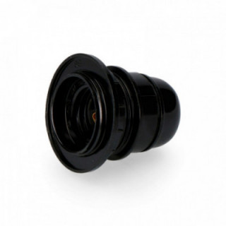 DOUILLE DE LAMPE SEMI-FILÉE - RONDELLE E-27 NOIRE (EMBALLÉ)