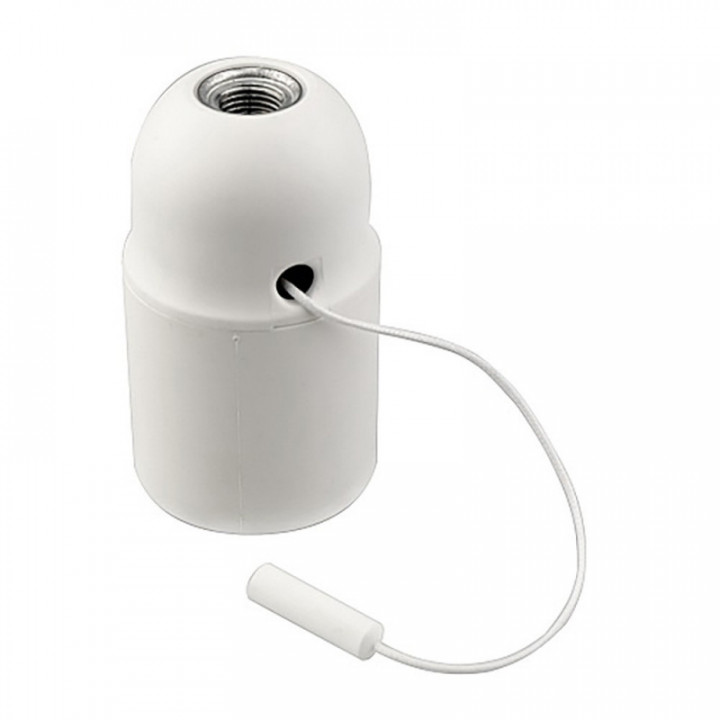 DOUILLE DE LAMPE À FILETAGE LISSE AVEC POIGNÉE E27 BLANCHE