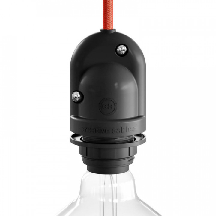 DOUILLE DE LAMPE EXTÉRIEURE NOIRE E27. IP65 (RÉTRACTABLE)