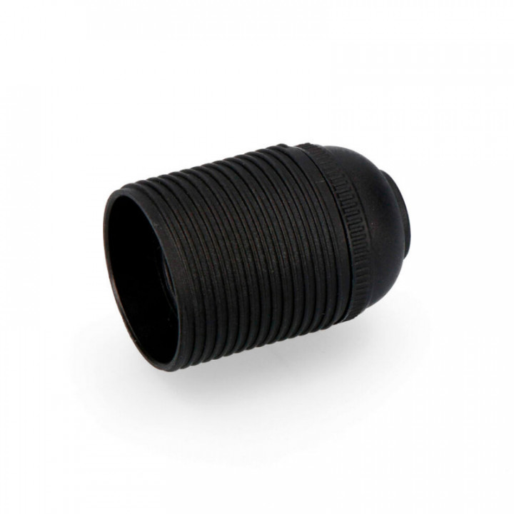 DOUILLE FILETÉE E27 HOMOLGUÉE NOIRE SOLERA 6829CRN