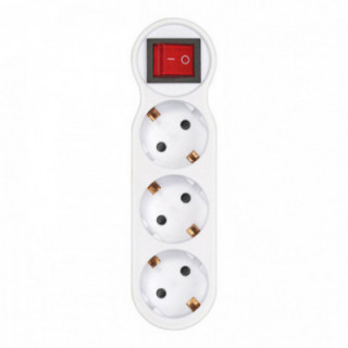 ADAPTATEUR 3 PRISES SCHUKO FRONTALES AVEC INTERRUPTEUR, 16 A