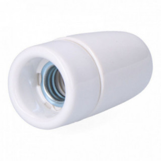 DOUILLE VINTAGE EN CÉRAMIQUE E14, 60 W 250 V, BLANCHE, D 35