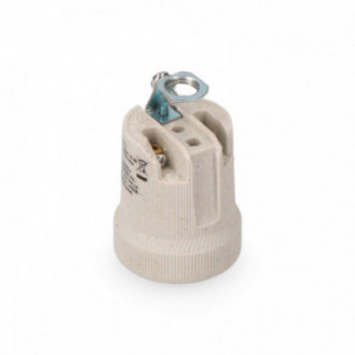 DOUILLE DE LAMPE EN PORCELAINE E-27 BEIGE (EMBALLÉ)