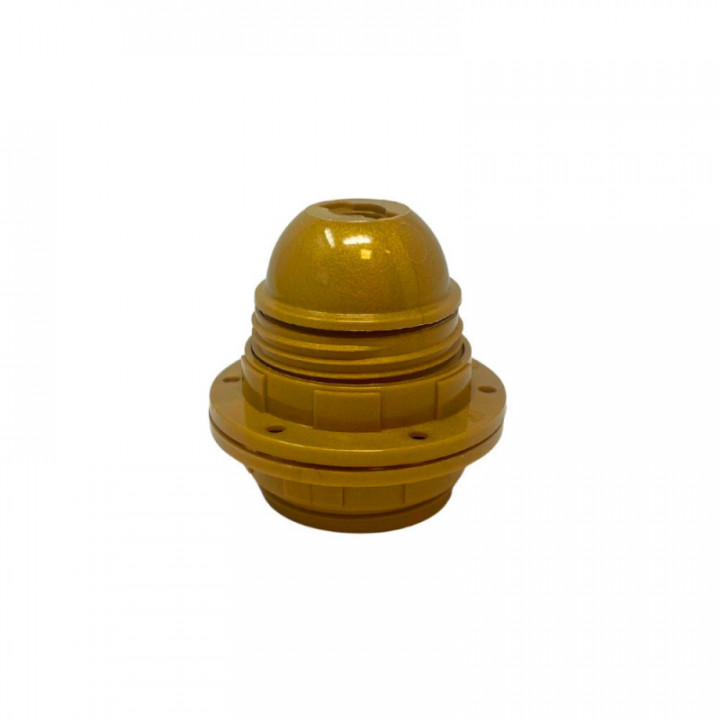 DOUILLE LAMPE E27 ASF TOUT FILETAGE - 2 RONDELLES, OR BRILLA
