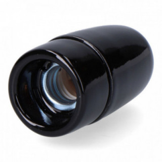 DOUILLE VINTAGE EN CÉRAMIQUE E14, 60 W 250 V, NOIRE, D 35 x