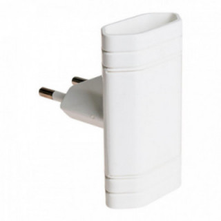 ADAPTATEUR DOUBLE 2P-T 10A 250 V~ BLANC