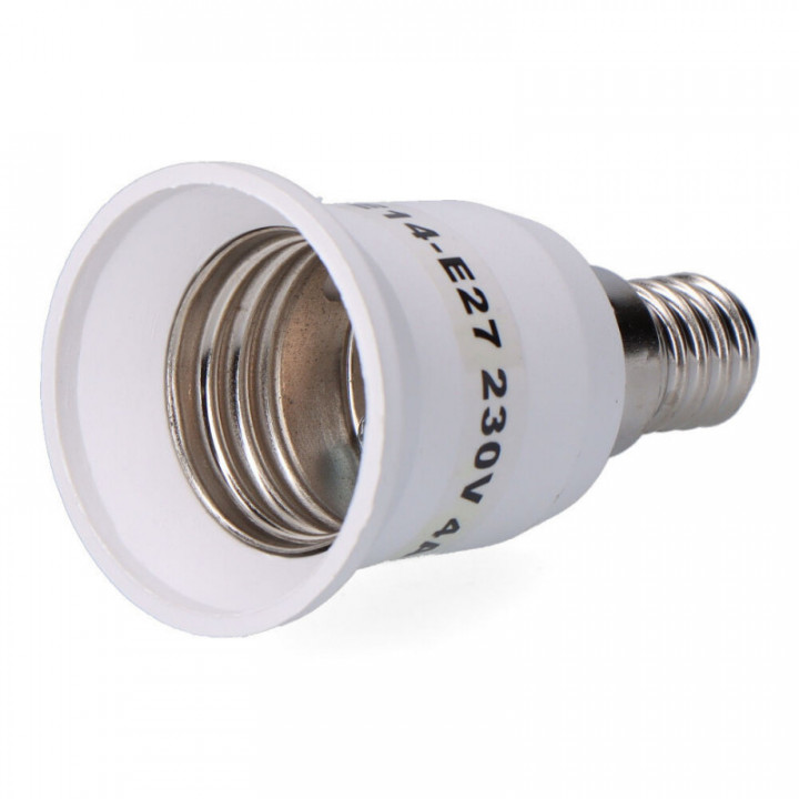 AMPLIFICATEUR E-14 À E-27 4 A 230 V, BLANC, D39 x 70 mm (SOU