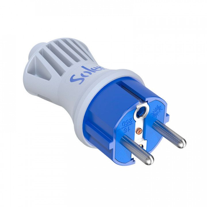 BIPOLAR PLUG 16A 250V. D 4.8mm PINS. WHITE MATERIAL. IP44. S