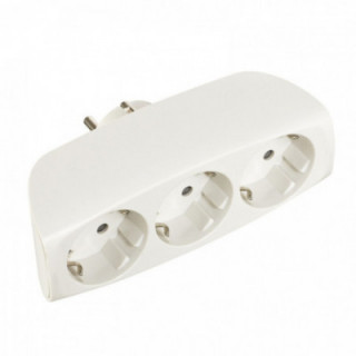 ADAPTATEUR TRIPLE 2P-T, 16A 250V~ ENTRÉE FRONTAL, BLANC (RÉT