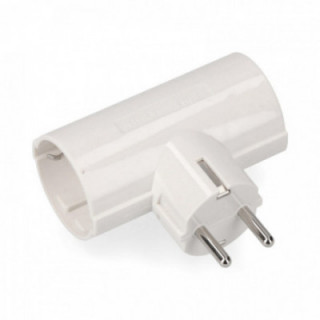DOUBLE ADAPTATEUR 2P-T, 16A 250V~, BLANC (RÉTRACTÉ) (SOUS FI