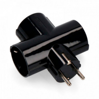 FICHE 2P-T TYPE F TRIPLE BAKÉLITE NOIRE (SOUS FILM RETRACTAB