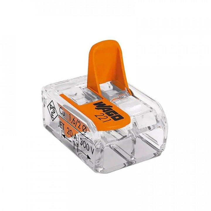 CONNECTEUR RAPIDE AVEC LEVIER 2 CONDUCTEURS, D MAXIMUM 4 mm²