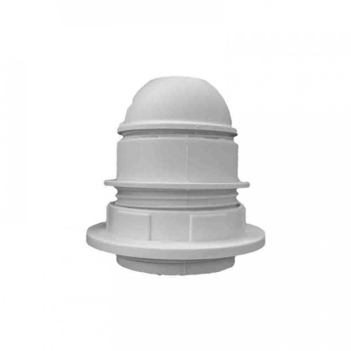 DOUILLE SEMI-FILETEE BLANCHE E-27 - RONDELLE (RETRACTABLE)