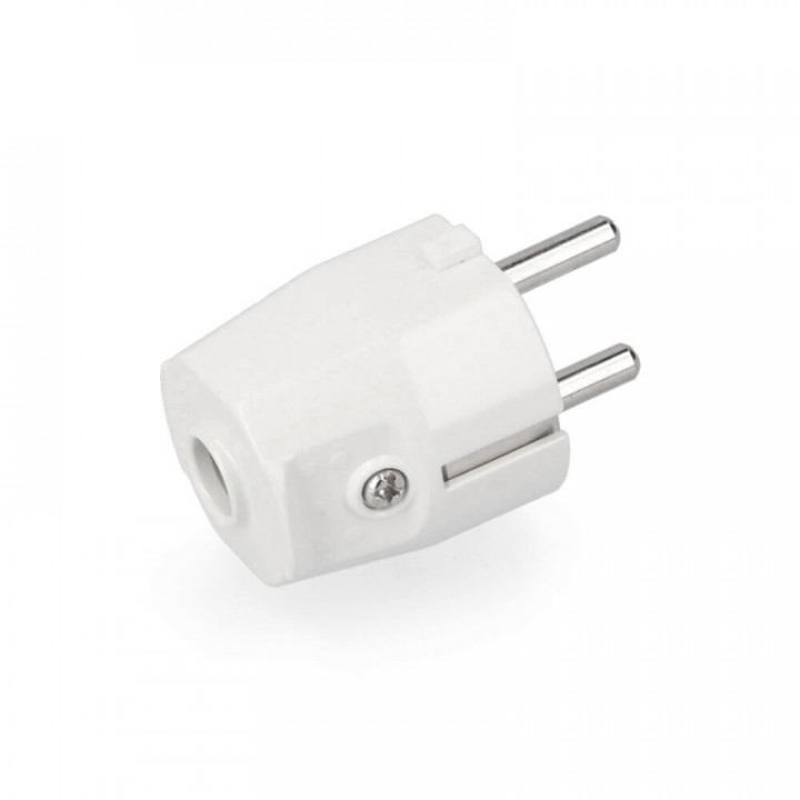 FICHE TYPE F 10/16A T/TL 4,8mm (SOUS FILM RÉTRACTABLE) BLANC