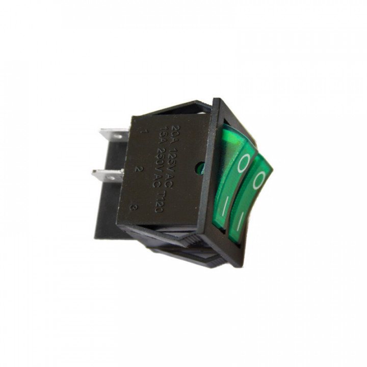 INTERRUPTEUR DOUBLE 15A 250V VERT