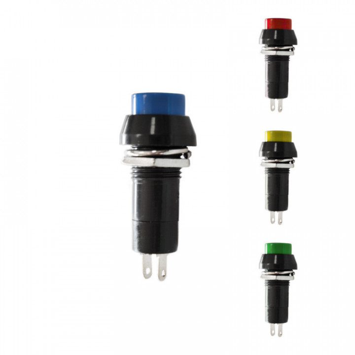 INTERRUPTEUR UNIPOLAIRE BASE RONDE 1A 250V COULEURS ASSORTIE