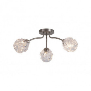 Astral 3Lt à fleur, nickel satiné métal avec abat-jours en v