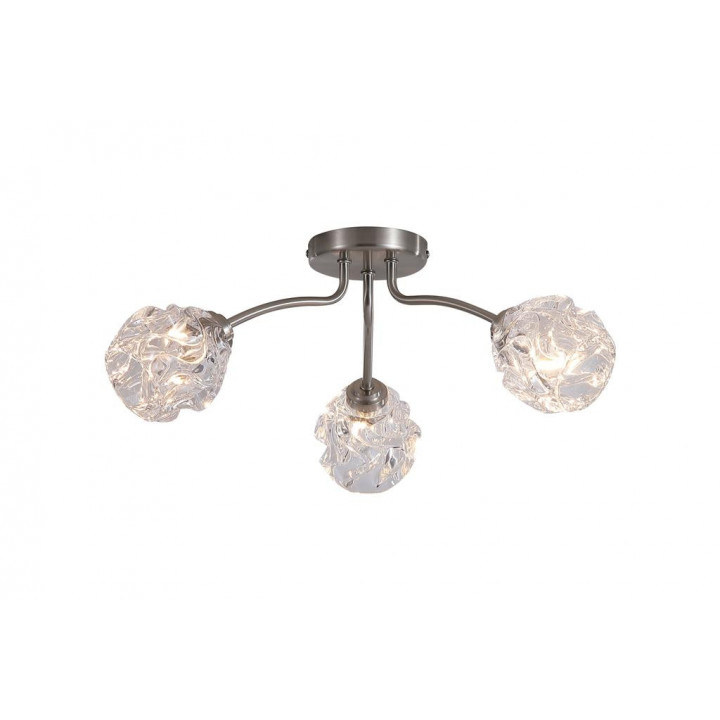 Astral 3Lt à fleur, nickel satiné métal avec abat-jours en v