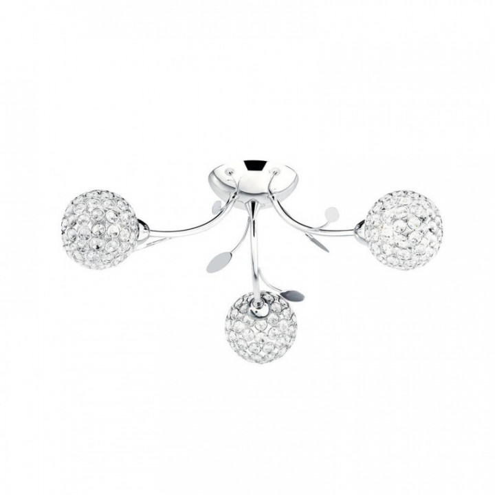 Bellis II 3Lt Semi-Flush - Chrome & Verre Clair