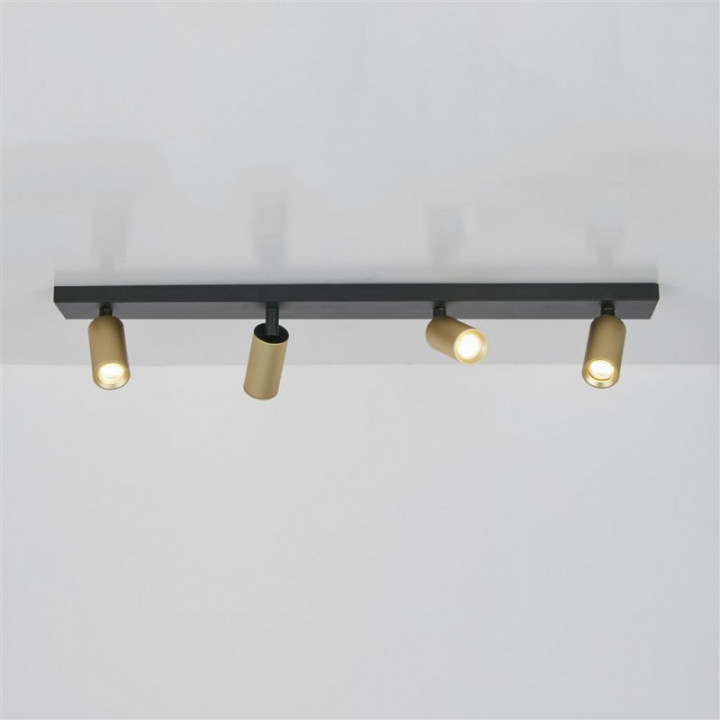 Ciara 4 barres Mini GU10 Spotlight, Or & Noir