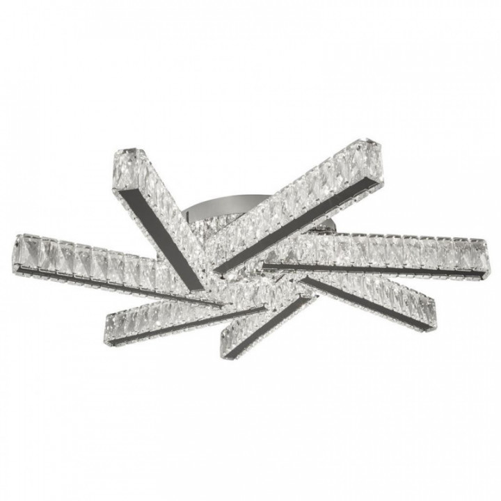 Clover 7Lt LED Flush - Chrome & Verre transparent