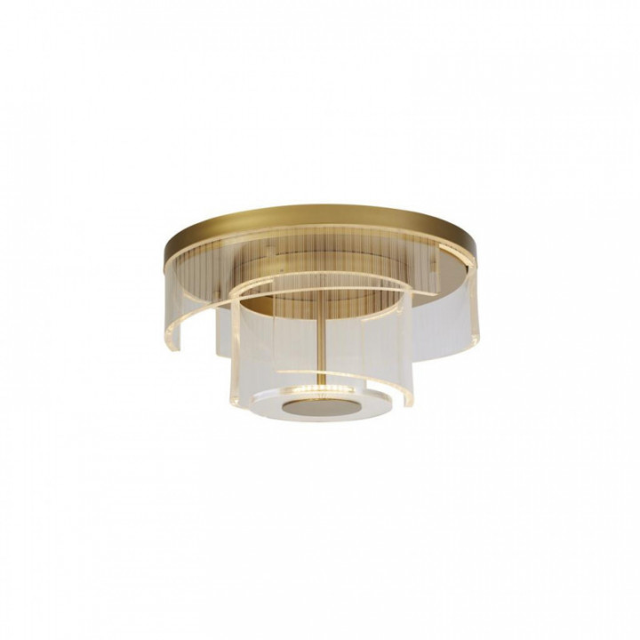 Deco LED à fleur, métal doré et acrylique transparent