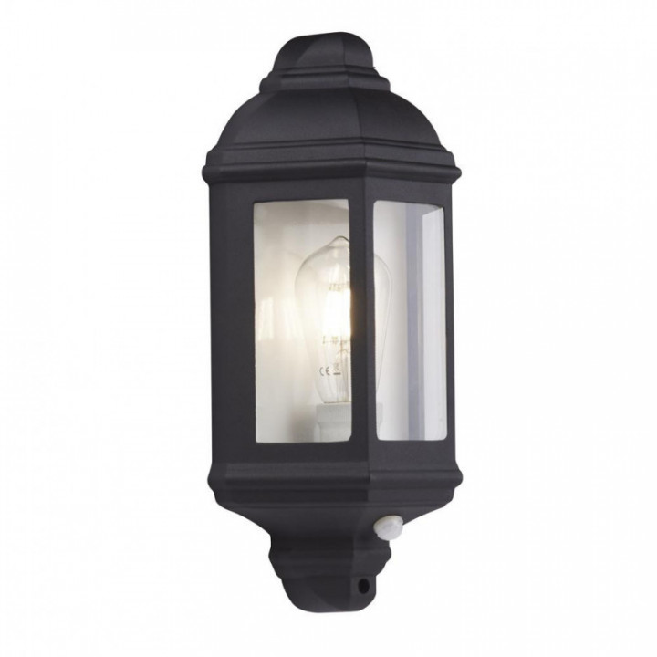 Éclairage mural extérieur du Maine - Métal noir et verre tra