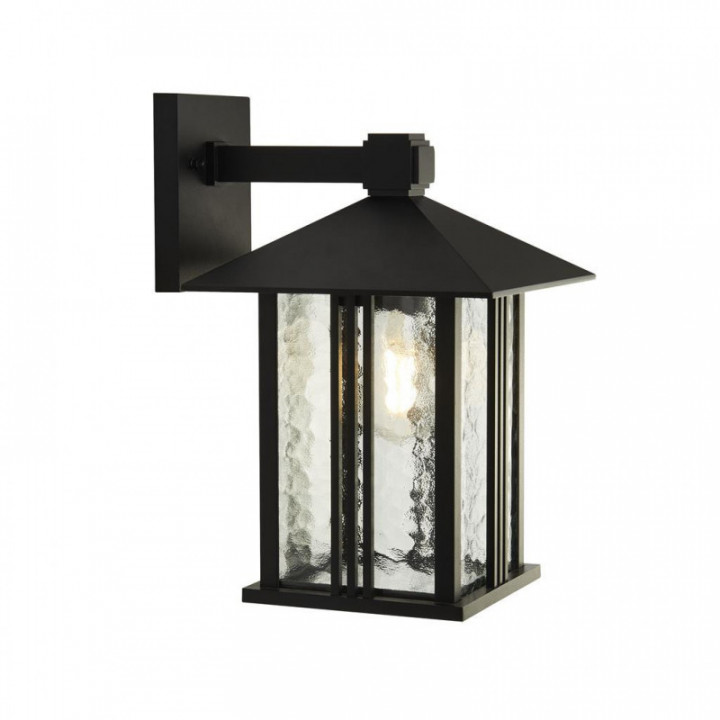 Éclairage mural extérieur Venice - Verre noir et à eau, IP44