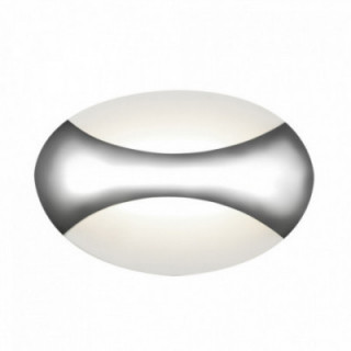 Éclairage mural LED Glow ovale - Blanc chromé/sable