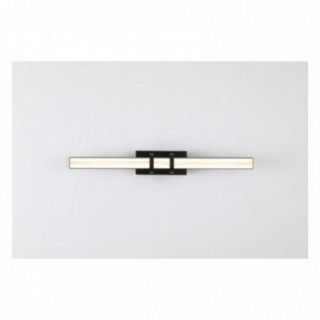 Éclairage mural LED Parma, métal noir mat et verre transpare