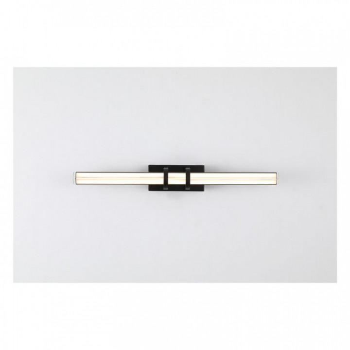 Éclairage mural LED Parma, métal noir mat et verre transpare